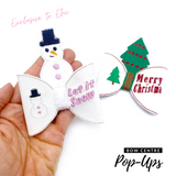 Bow Centre Pop Up- Let it snow Snowman Bow Centre Felties - Eliza Henri