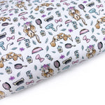 Puppy Beauty Day Lux Premium Canvas Bow Fabrics - Eliza Henri