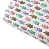 Flavoured Bubble Tea Premium Faux Leather Fabric Sheets