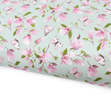 Mint Butterflies Lux Premium Printed Bow Fabric