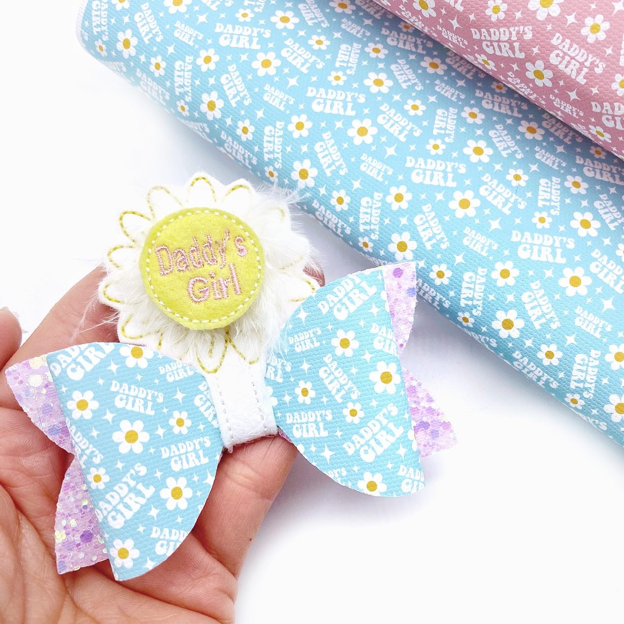 Exclusive Daddy's Girl Daisy Fluffy Flower Pop Up Bow Centre Felties - Eliza Henri