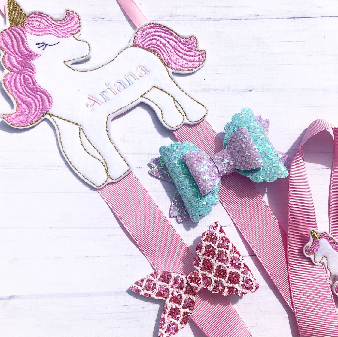 Make your own Bow Holder- DIY Unicorn Silhouette Bow Holder Felties - Eliza Henri