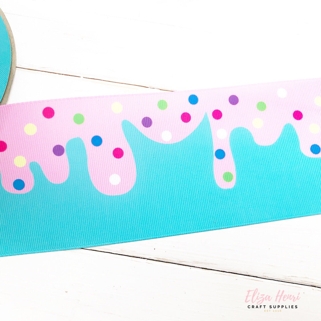 Bubblegum Ice Cream Grosgrain Ribbon 2'' or 3'' - Eliza Henri