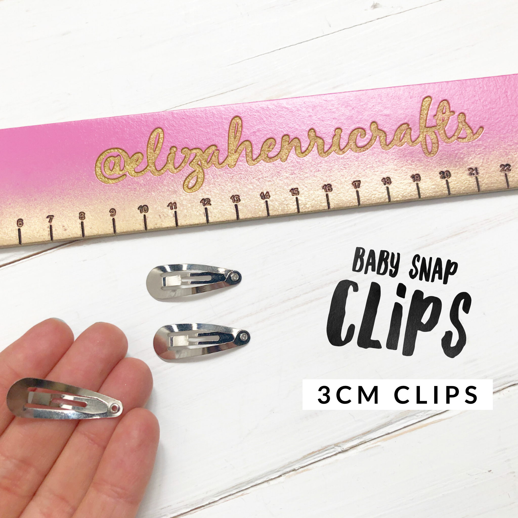 Silver Baby Snap Hair Clips 3 cm - Eliza Henri