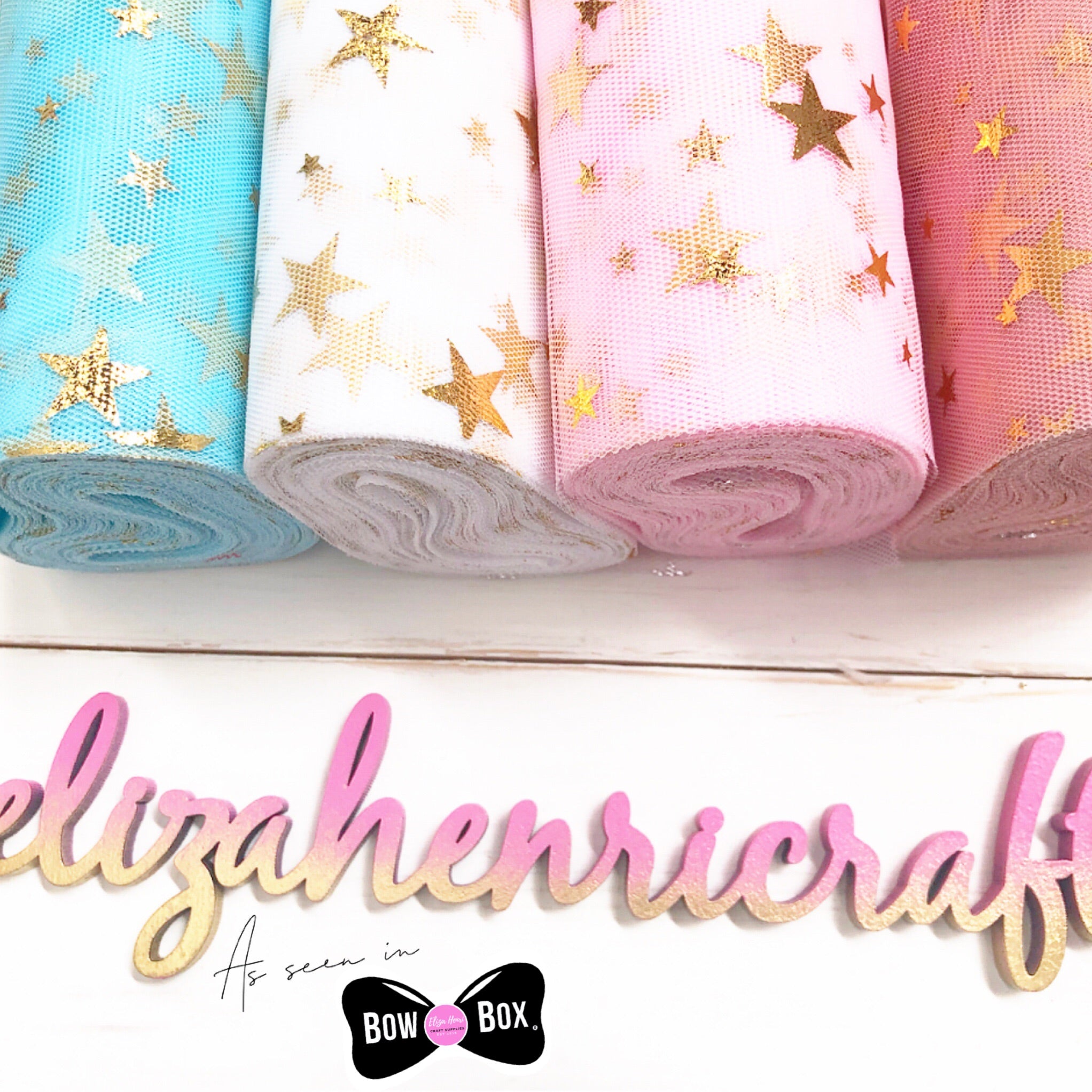 Luxury Foil Star Print Tulle Fabric - Eliza Henri
