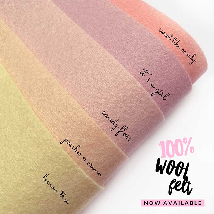 100% Wool Felt- 20 x 30 cm Sheets - Eliza Henri
